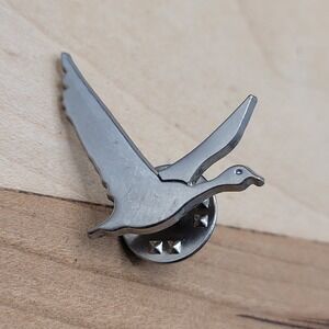 Vintage Silver Tone MCM Modernist Flying Goose Duck Tie Pin